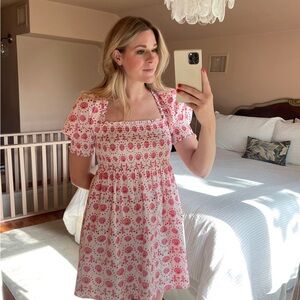 Hill House Nap Dress | Small | Pink Shell Pattern